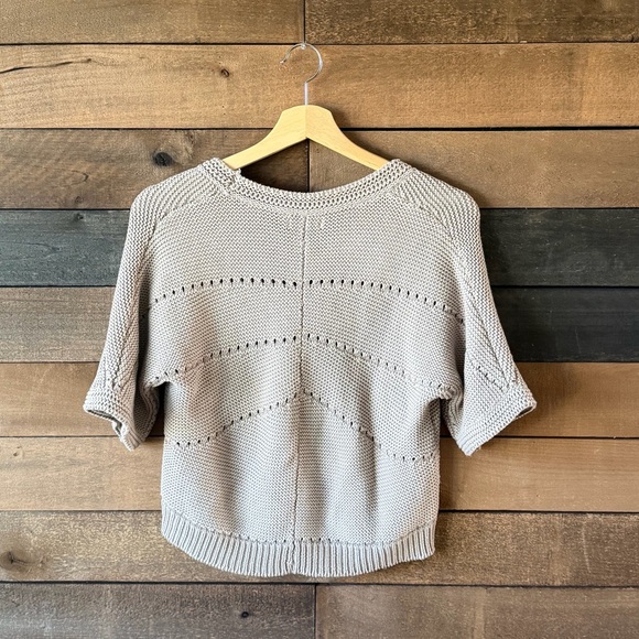 Croft & Barrow Beige Short Sleeve Knit Cardigan Minimalist Button Sweater - Picture 13 of 15